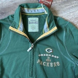 NWT NFL Green Bay Packers Tommy Bahama pull over zip up so small